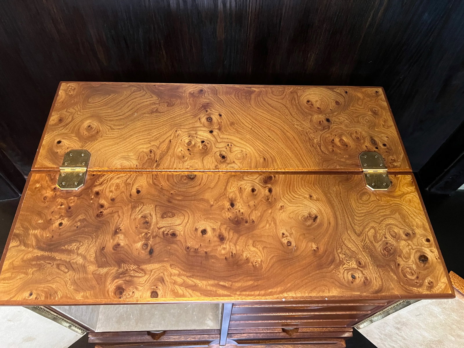 1990s Vintage Luxury Jewelry Case by Agresti of Florence, Italy, Hand-Crafted From Briarwood and Mah - 9