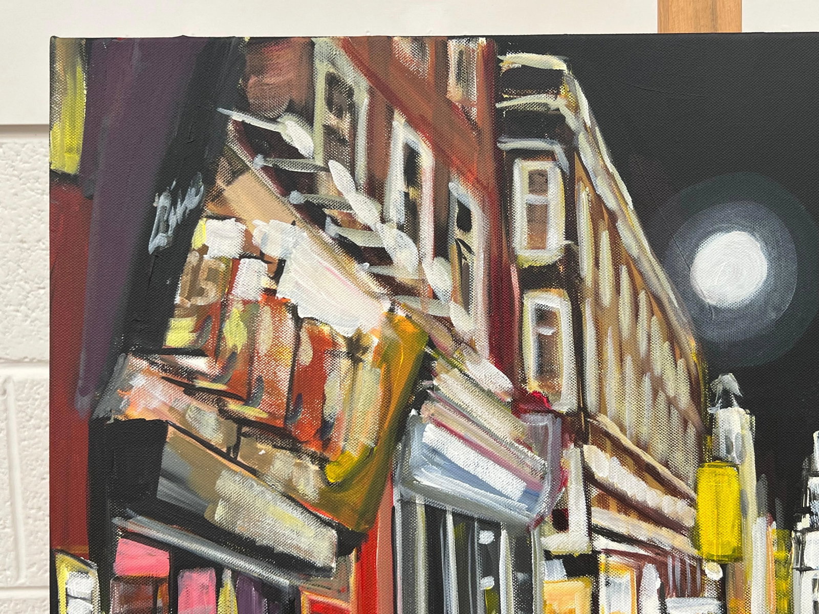 Modern Impressionist Painting of Soho London at Night - Unique Original Art by British Urban Landsca - 8