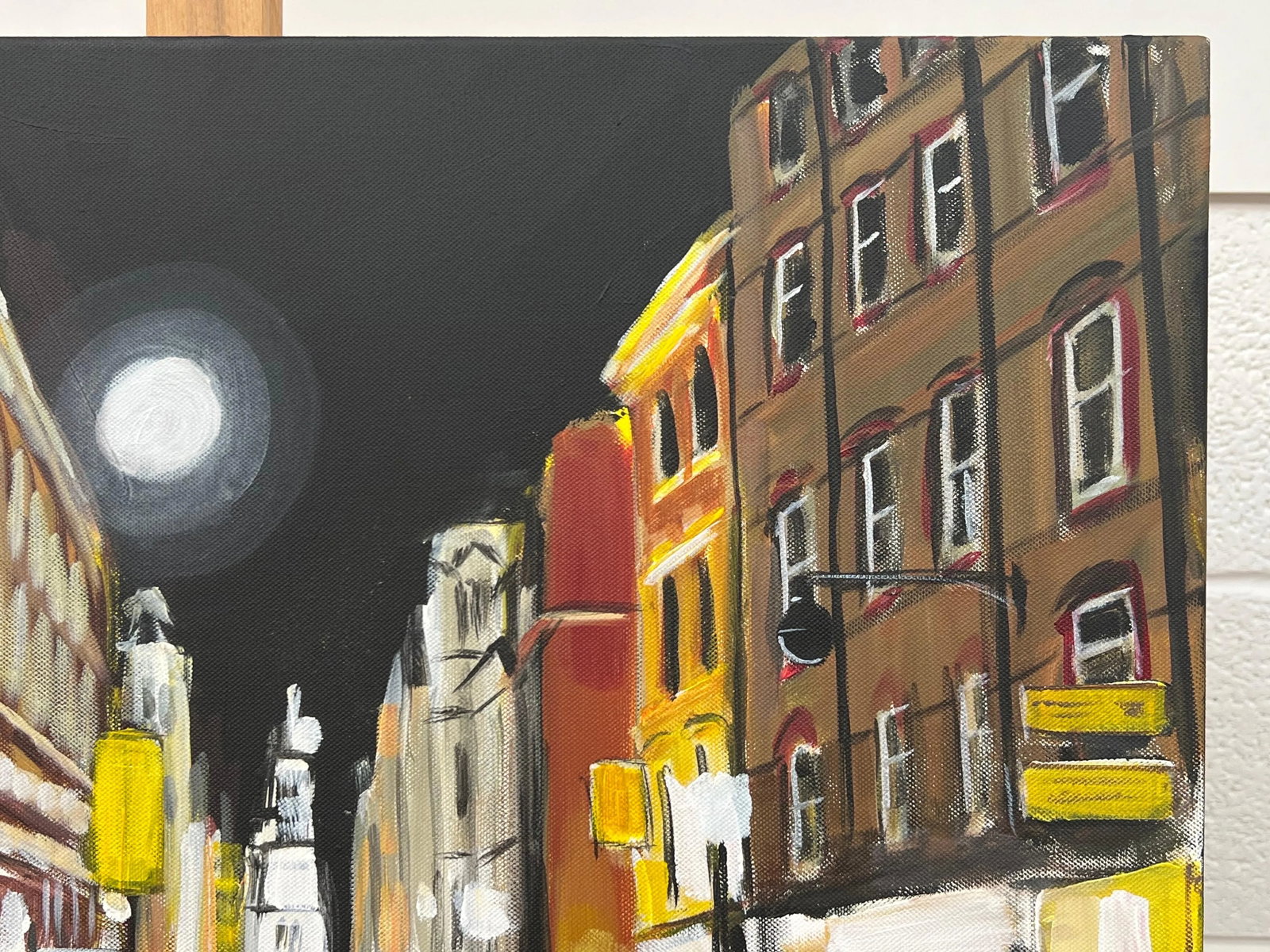 Modern Impressionist Painting of Soho London at Night - Unique Original Art by British Urban Landsca - 9