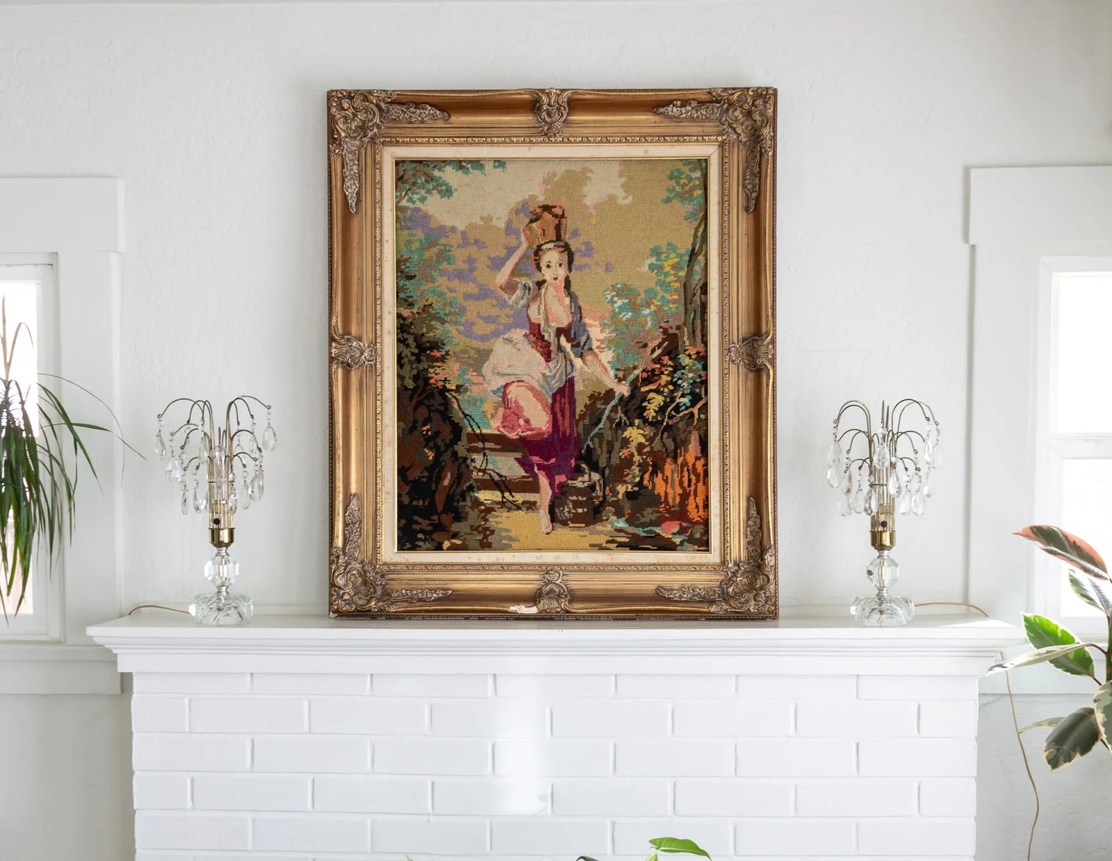 French Needlepoint Tapestry of Jean-Baptiste Huet's La Laitière the Milkmaid - 2