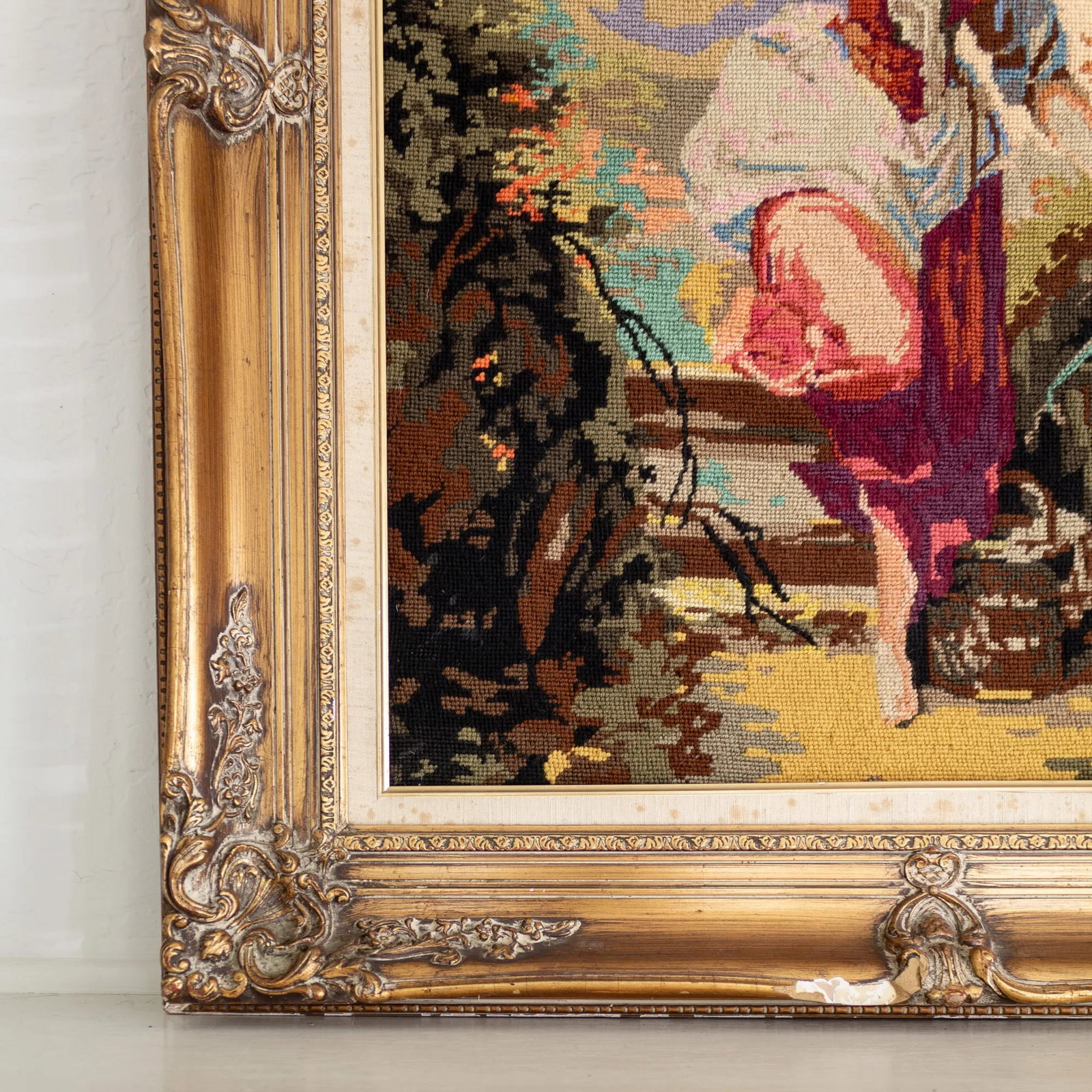 French Needlepoint Tapestry of Jean-Baptiste Huet's La Laitière the Milkmaid - 8
