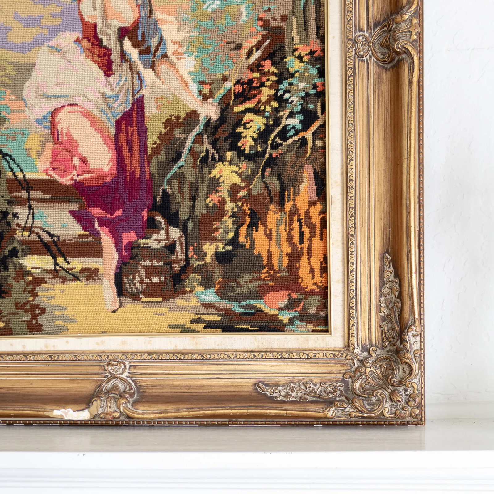 French Needlepoint Tapestry of Jean-Baptiste Huet's La Laitière the Milkmaid - 9