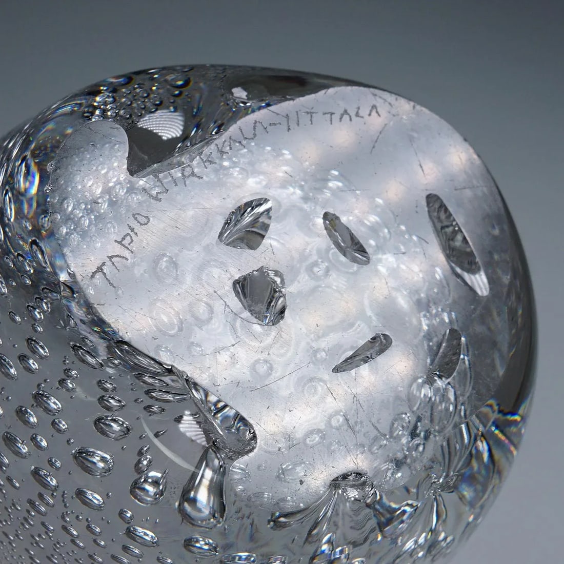 Art Glass Vase With Sodium Bubbles Tapio Wirkkala for Iittala 1940s - 7