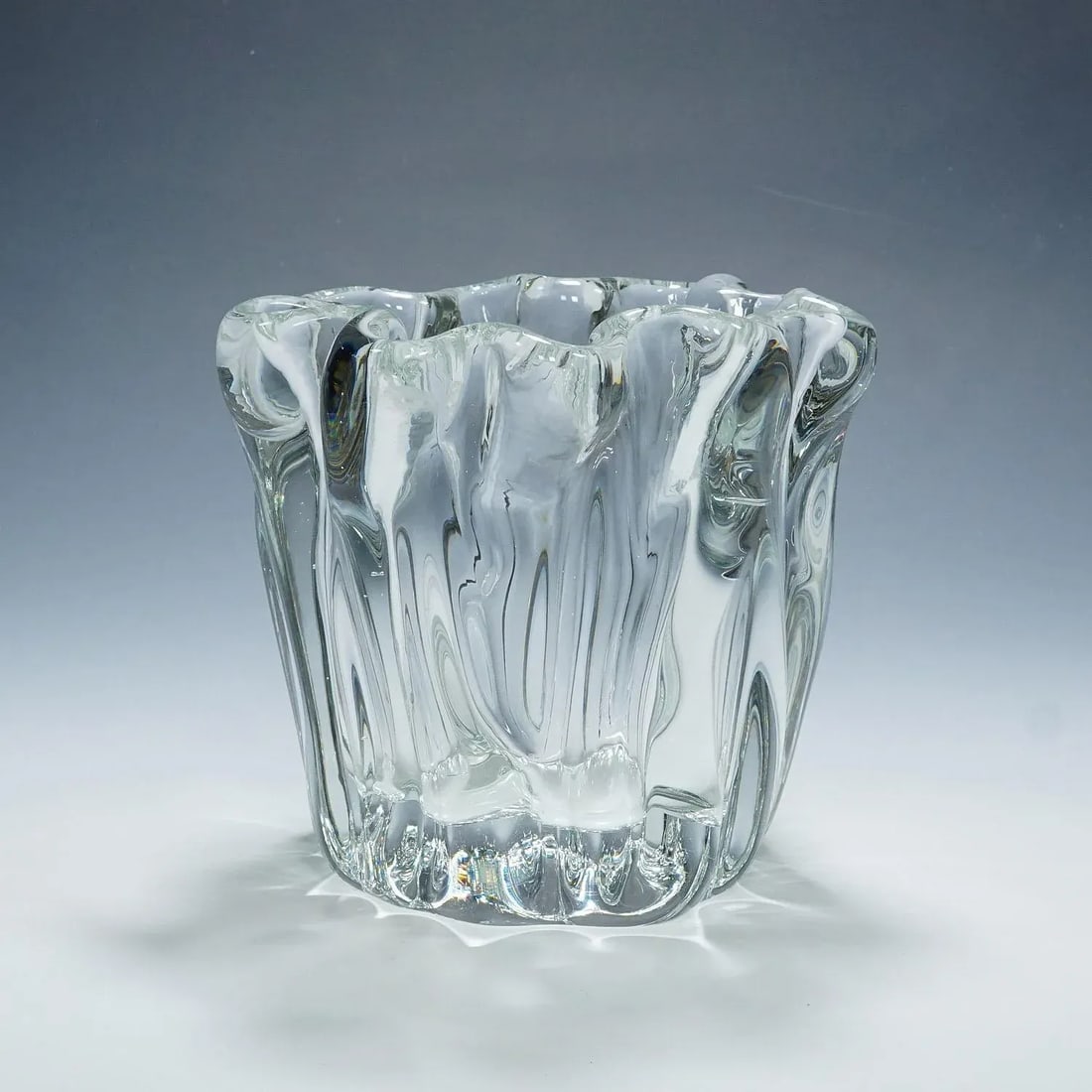 Massive Stump of a Tree Art Glass Bowl by Tapio Wirkkala for Iittala 1951 - 2