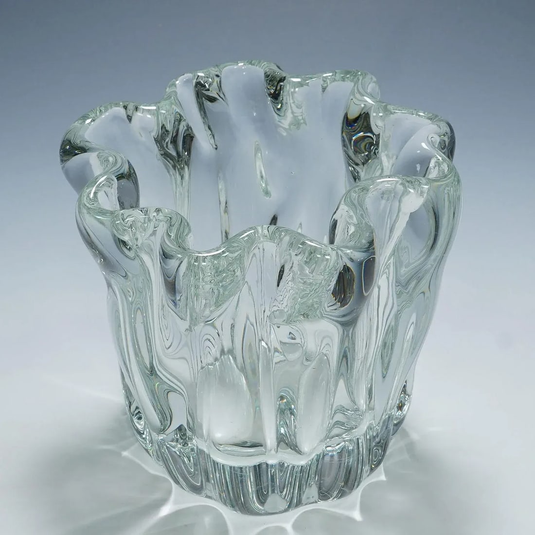 Massive Stump of a Tree Art Glass Bowl by Tapio Wirkkala for Iittala 1951 - 4