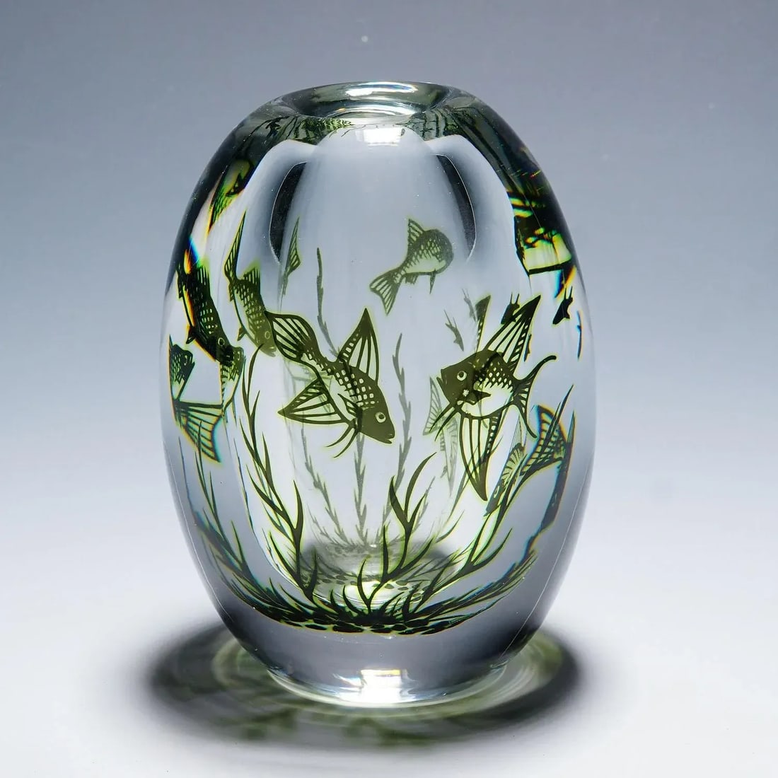 Vintage Fish Graal Vase by Edward Hald for Orrefors, Sweden 1963 - 2