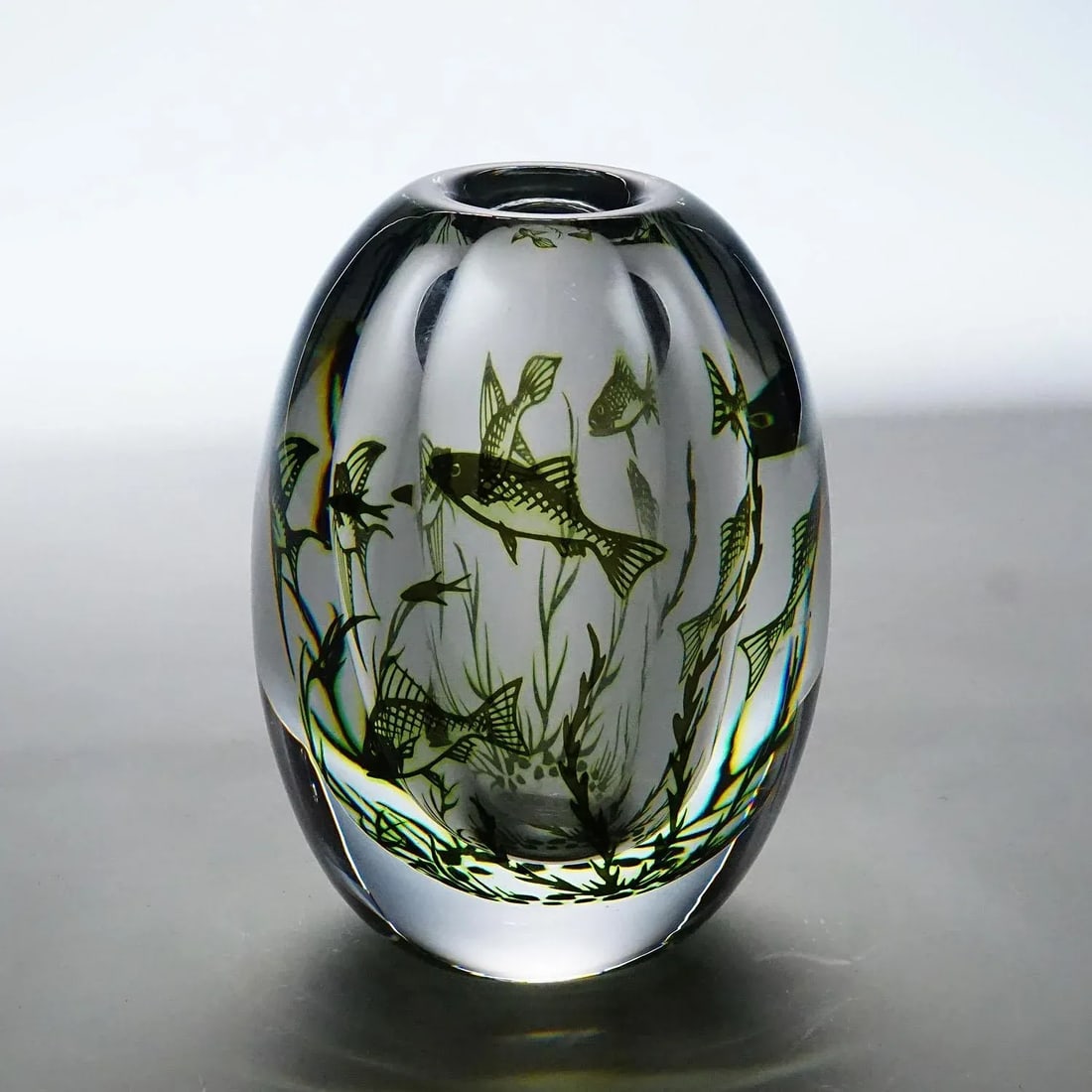 Vintage Fish Graal Vase by Edward Hald for Orrefors, Sweden 1963 - 4
