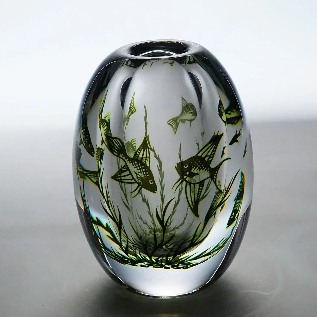Vintage Fish Graal Vase by Edward Hald for Orrefors, Sweden 1963 - 5