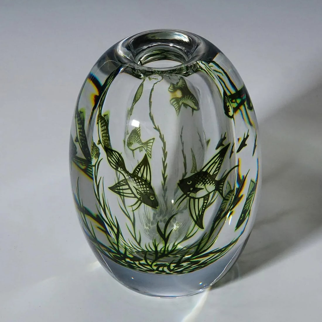 Vintage Fish Graal Vase by Edward Hald for Orrefors, Sweden 1963 - 6