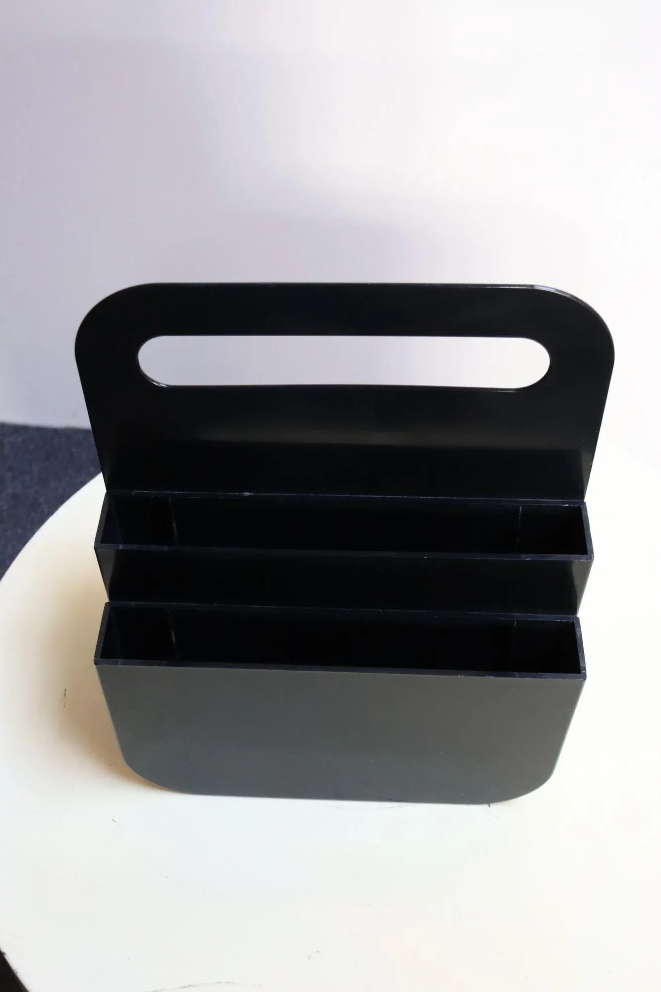 Vintage Italian Black Abs Plastic Magazine Rack by Olaf Von Bohr for Kartell - 4