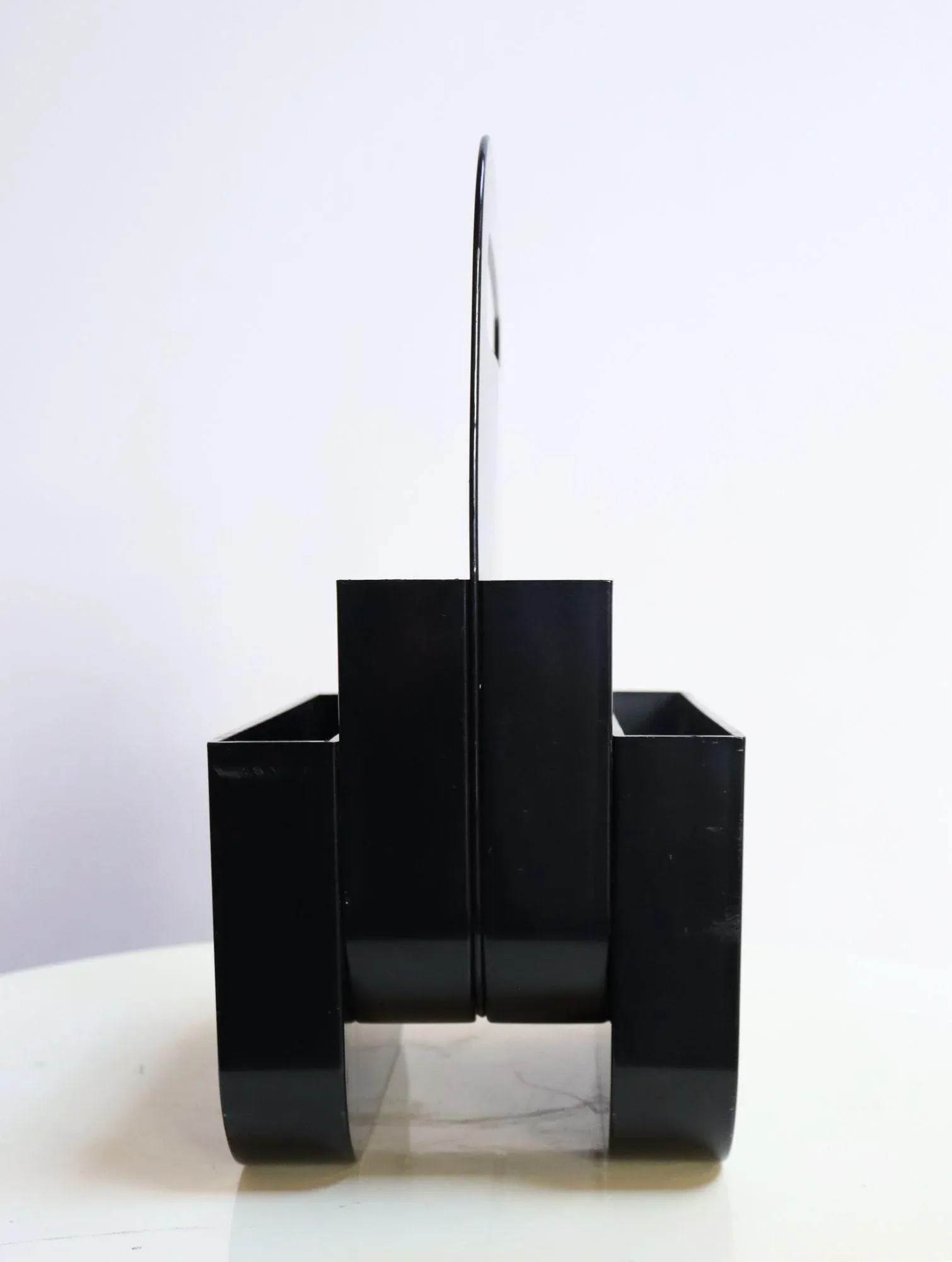 Vintage Italian Black Abs Plastic Magazine Rack by Olaf Von Bohr for Kartell - 5