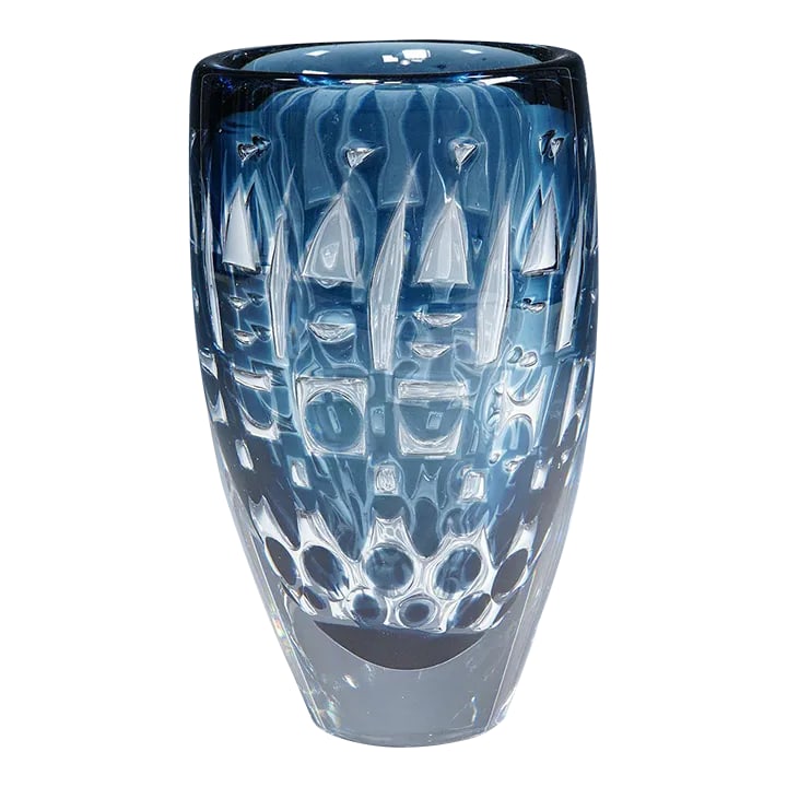 Heavy Ariel Glass Vase by Ingeborg Lundin for Orrefors, Sweden 1964 (1 of 7)