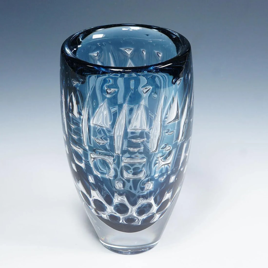 Heavy Ariel Glass Vase by Ingeborg Lundin for Orrefors, Sweden 1964 - 3