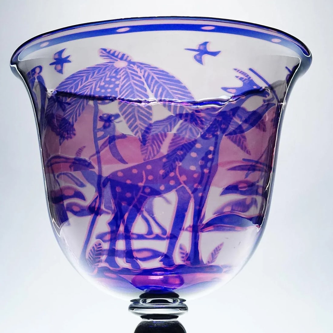 Art Glass Graal Goblet by Wilke Adolfsson 1990 - 3