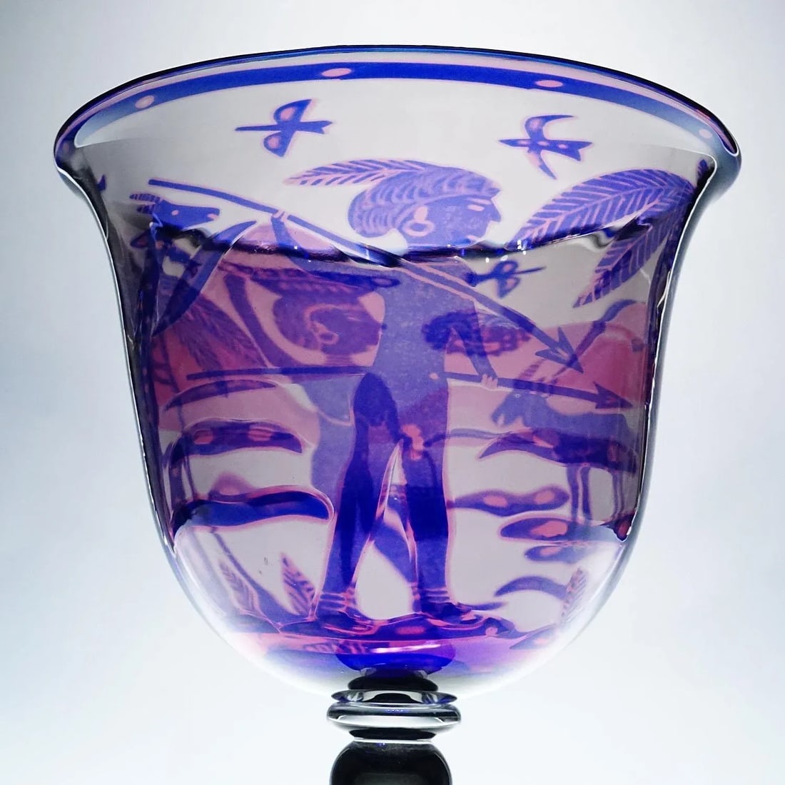Art Glass Graal Goblet by Wilke Adolfsson 1990 - 4