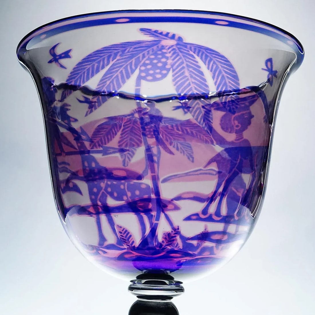 Art Glass Graal Goblet by Wilke Adolfsson 1990 - 5