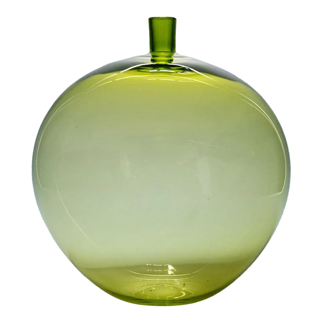 Vase Apple Designed by Ingeborg Lundin for Orrefors Sweden, 1955: Vase Apple Designed by Ingeborg Lundin for Orrefors Sweden, 1955 Large Orrefors 'The Apple' EXPO vase, designed by Ingeborg Lundin, Sweden, 1955, free-blown colorless glass with yellow overlay. The