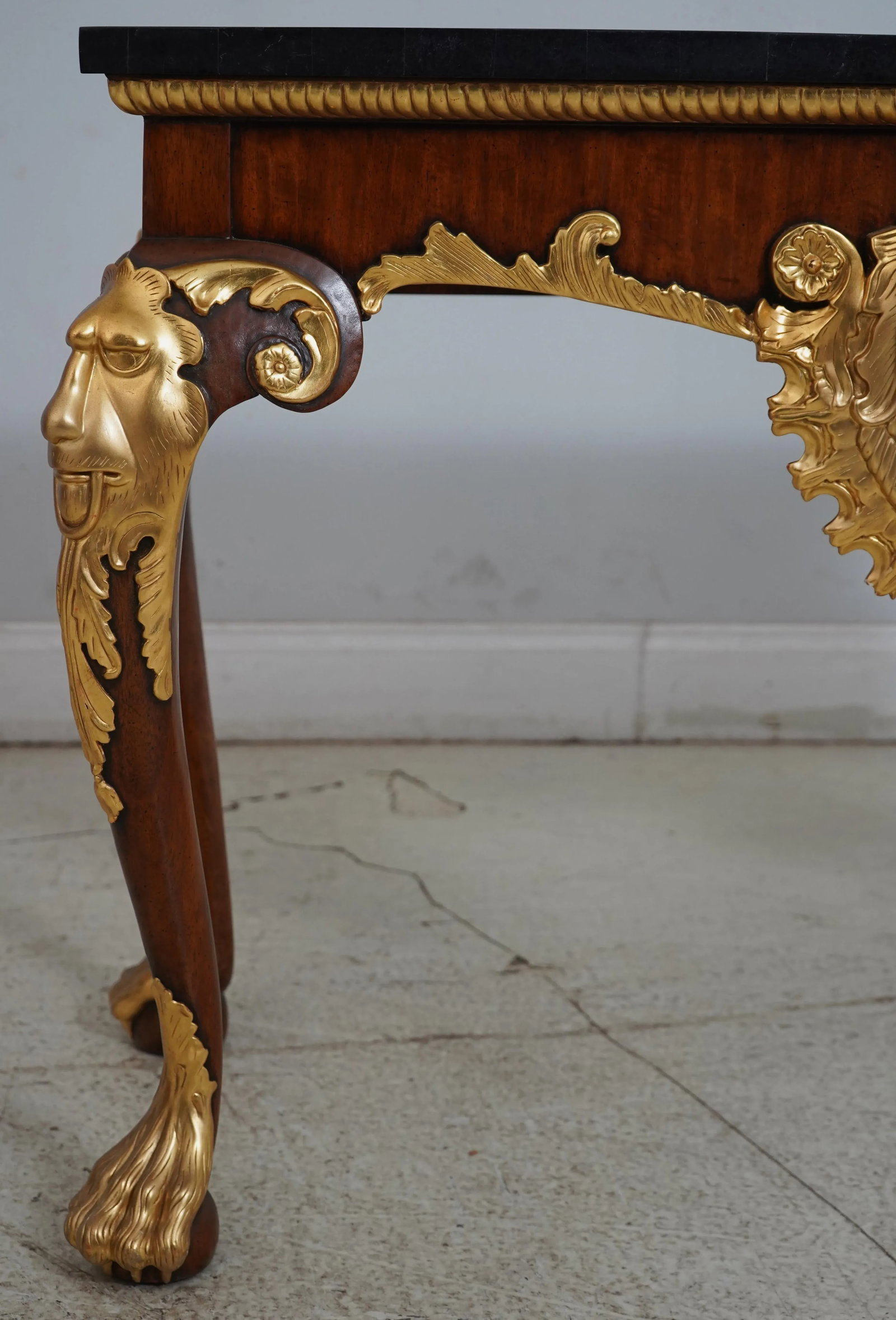 Maitland Smith Baroque Marble Top Gold Gilt Console Table - 10