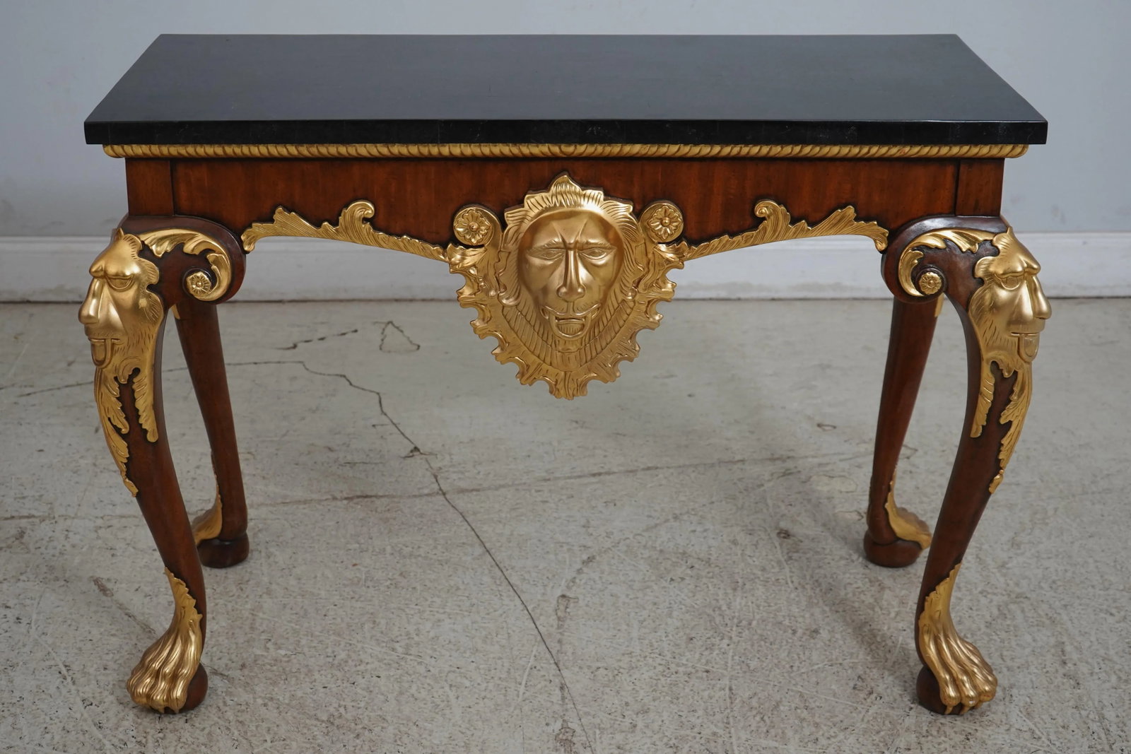 Maitland Smith Baroque Marble Top Gold Gilt Console Table - 2