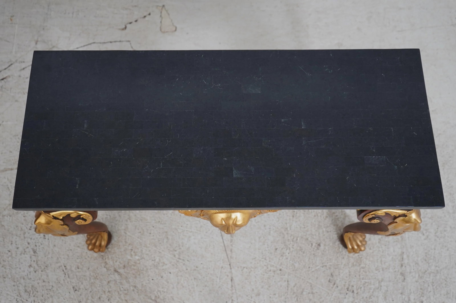 Maitland Smith Baroque Marble Top Gold Gilt Console Table - 3