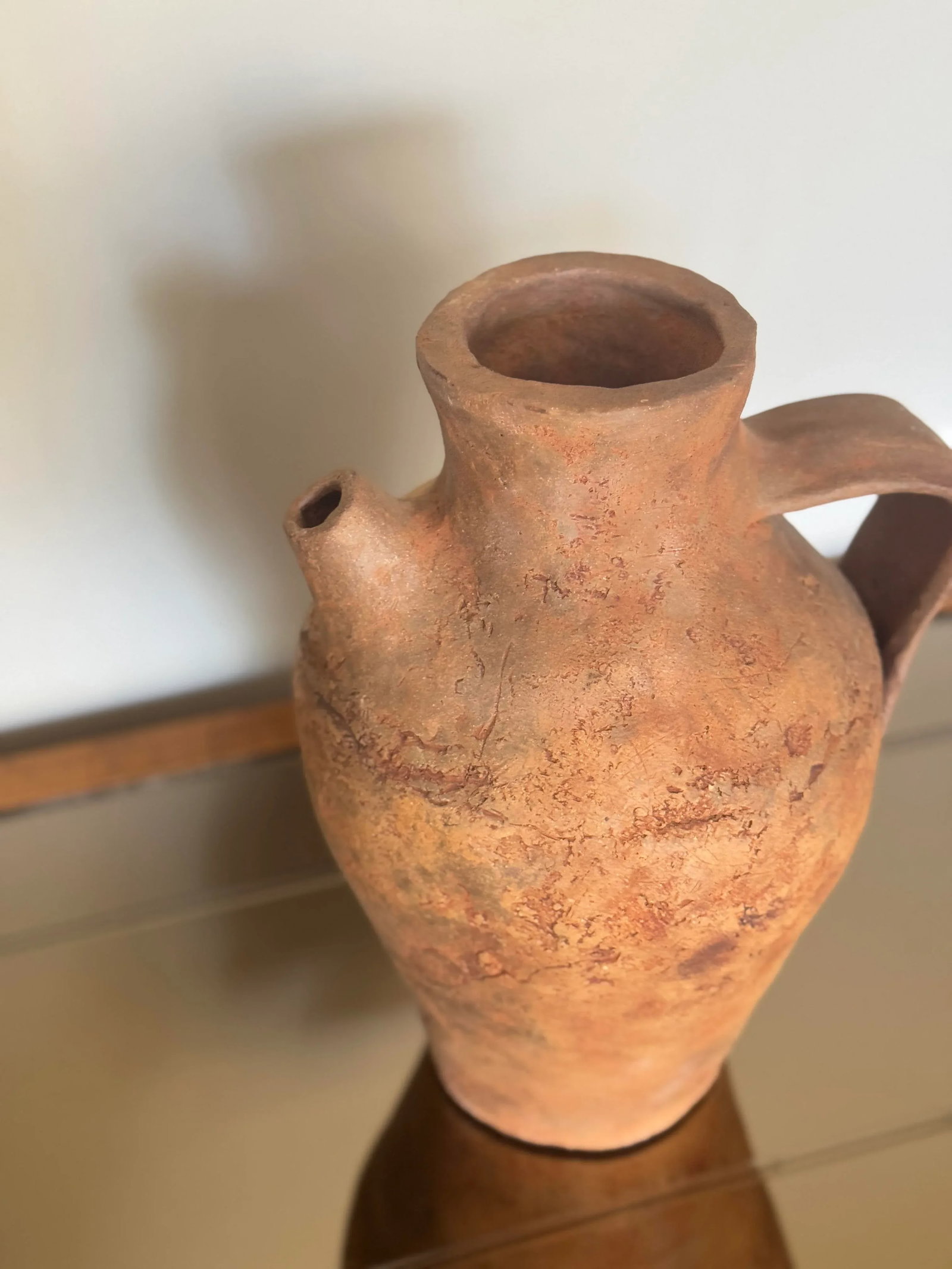 Vintage Primitive Clay Vessel Jug - 2
