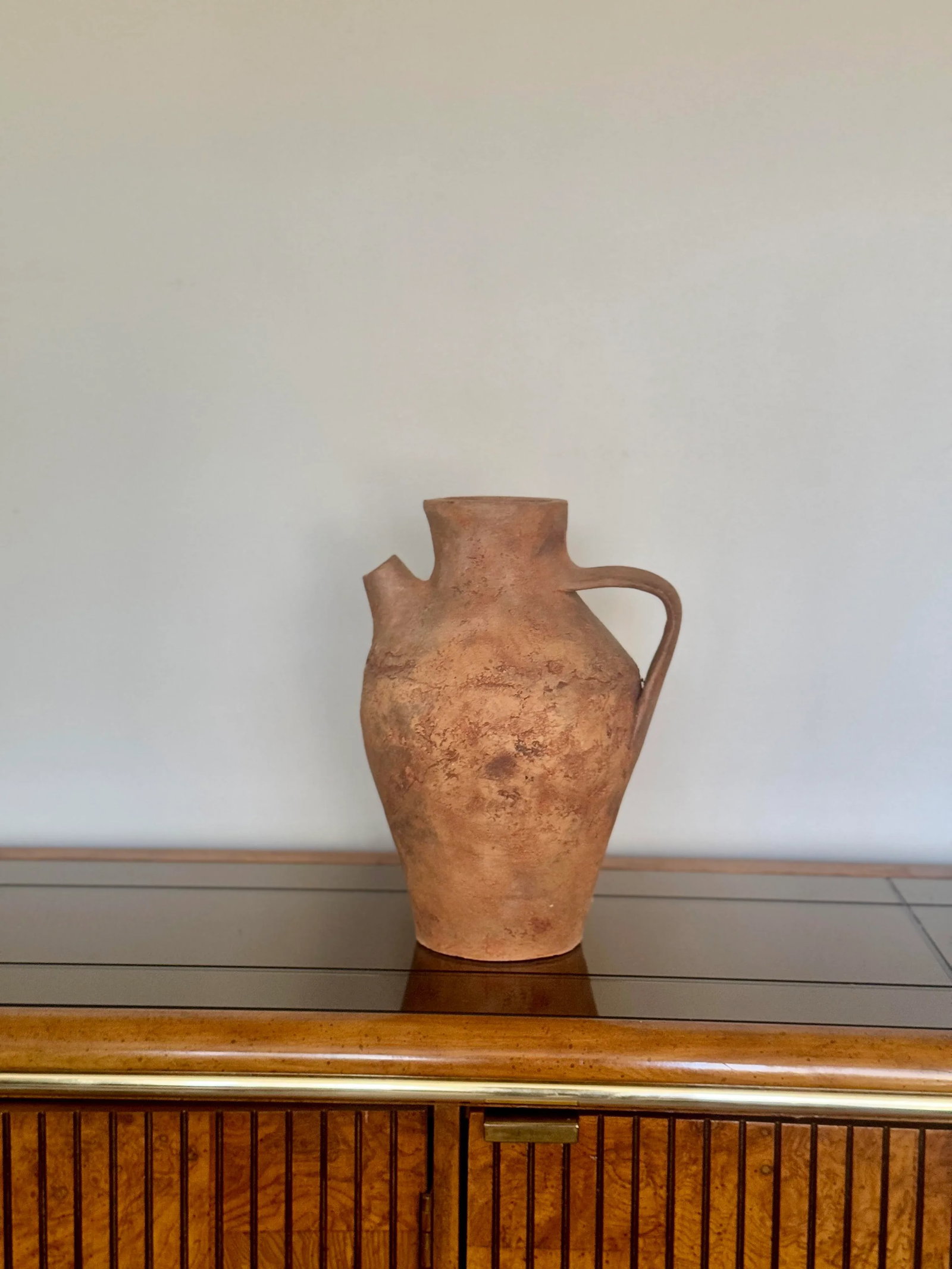 Vintage Primitive Clay Vessel Jug - 4