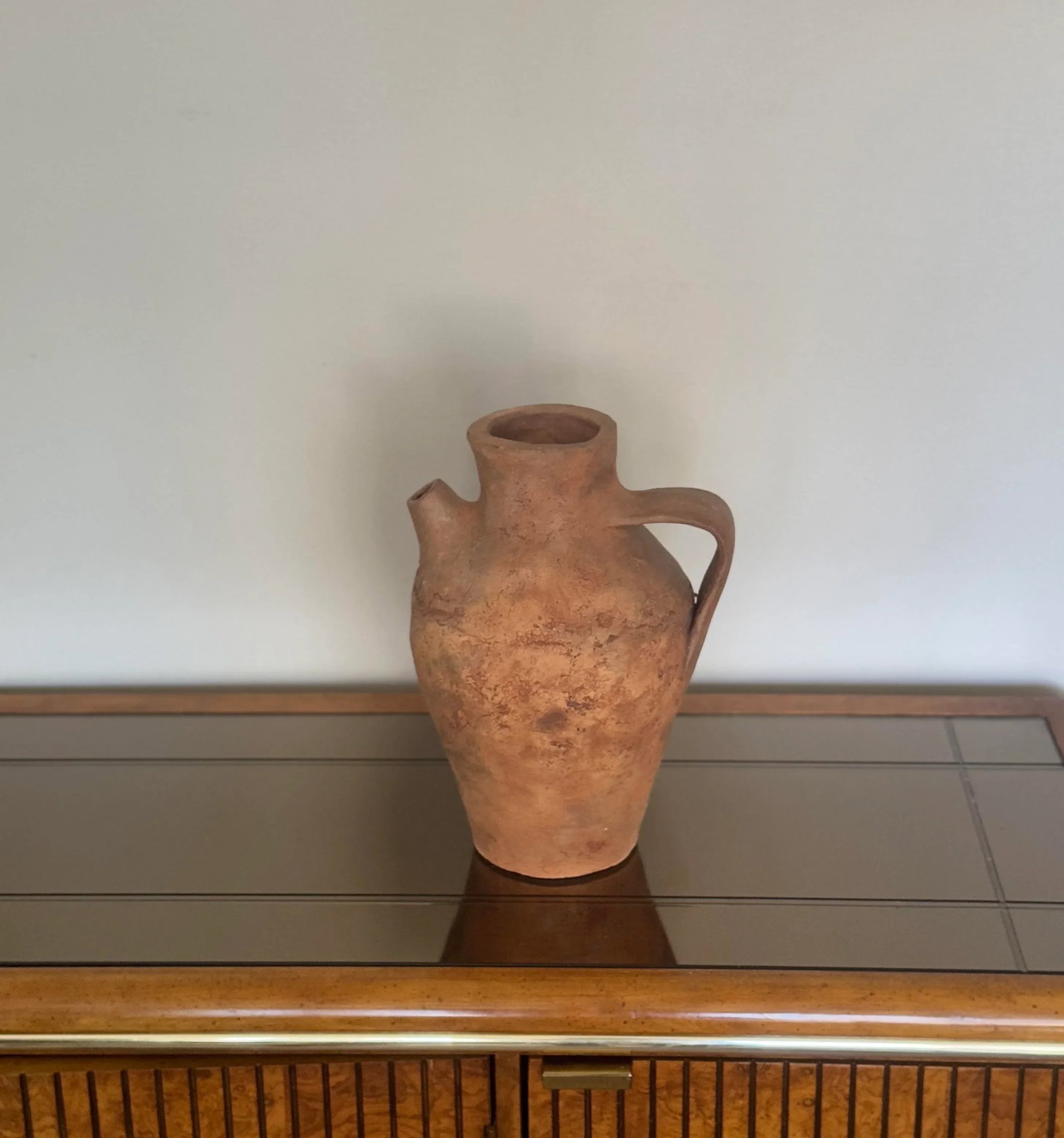 Vintage Primitive Clay Vessel Jug - 5