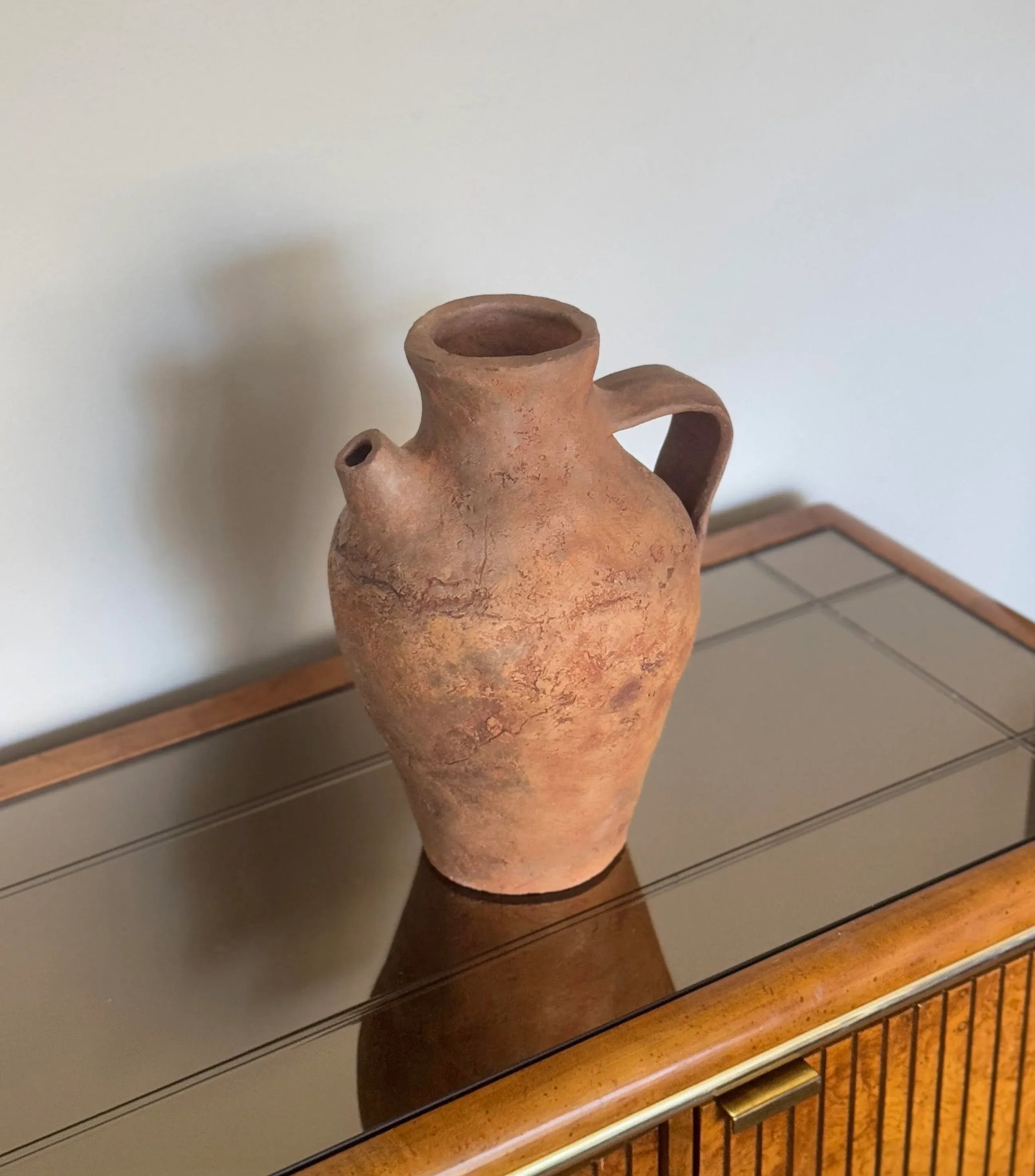 Vintage Primitive Clay Vessel Jug - 7