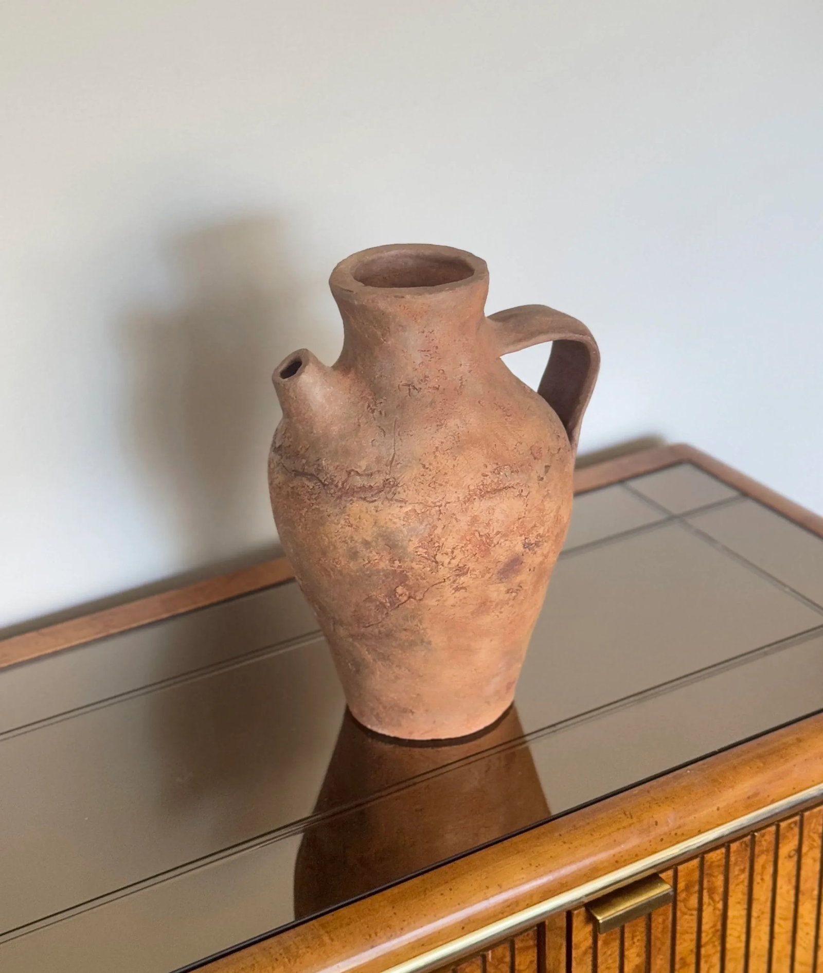 Vintage Primitive Clay Vessel Jug - 8