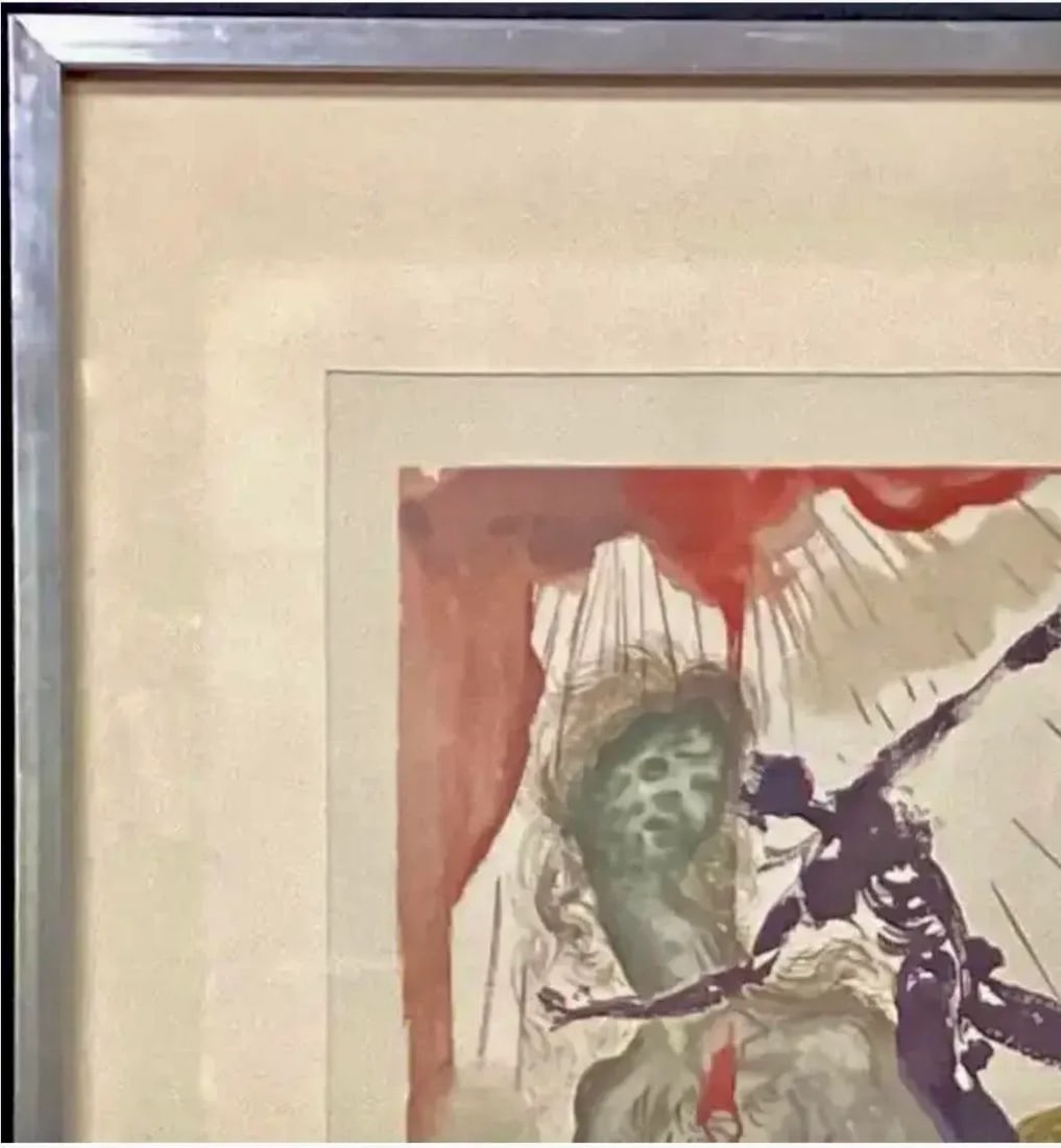 Signed Salvador Dali Surrealist Wood Cut Print - 4