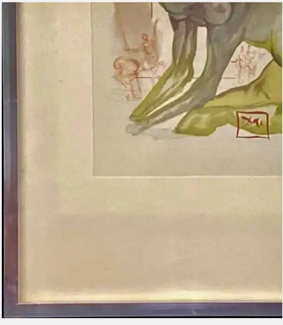 Signed Salvador Dali Surrealist Wood Cut Print - 5
