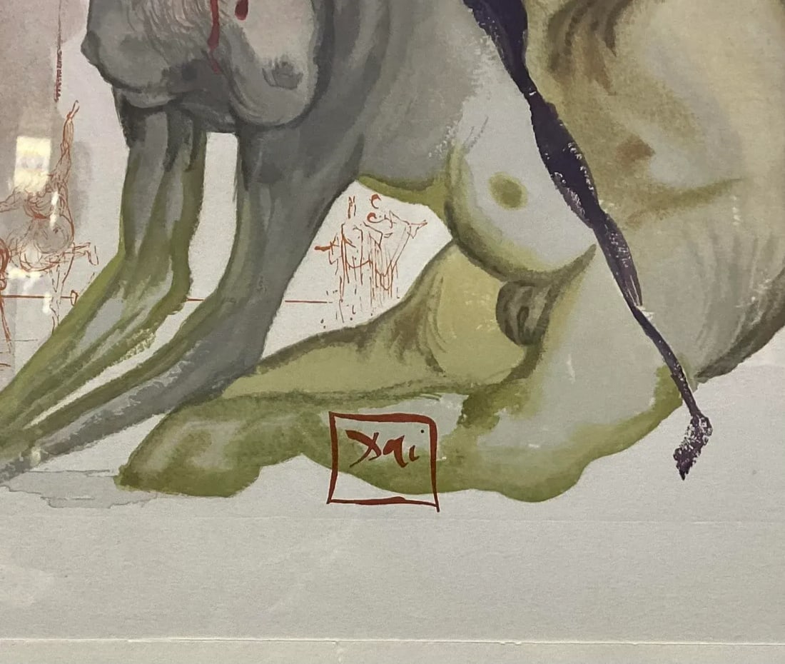 Signed Salvador Dali Surrealist Wood Cut Print - 7