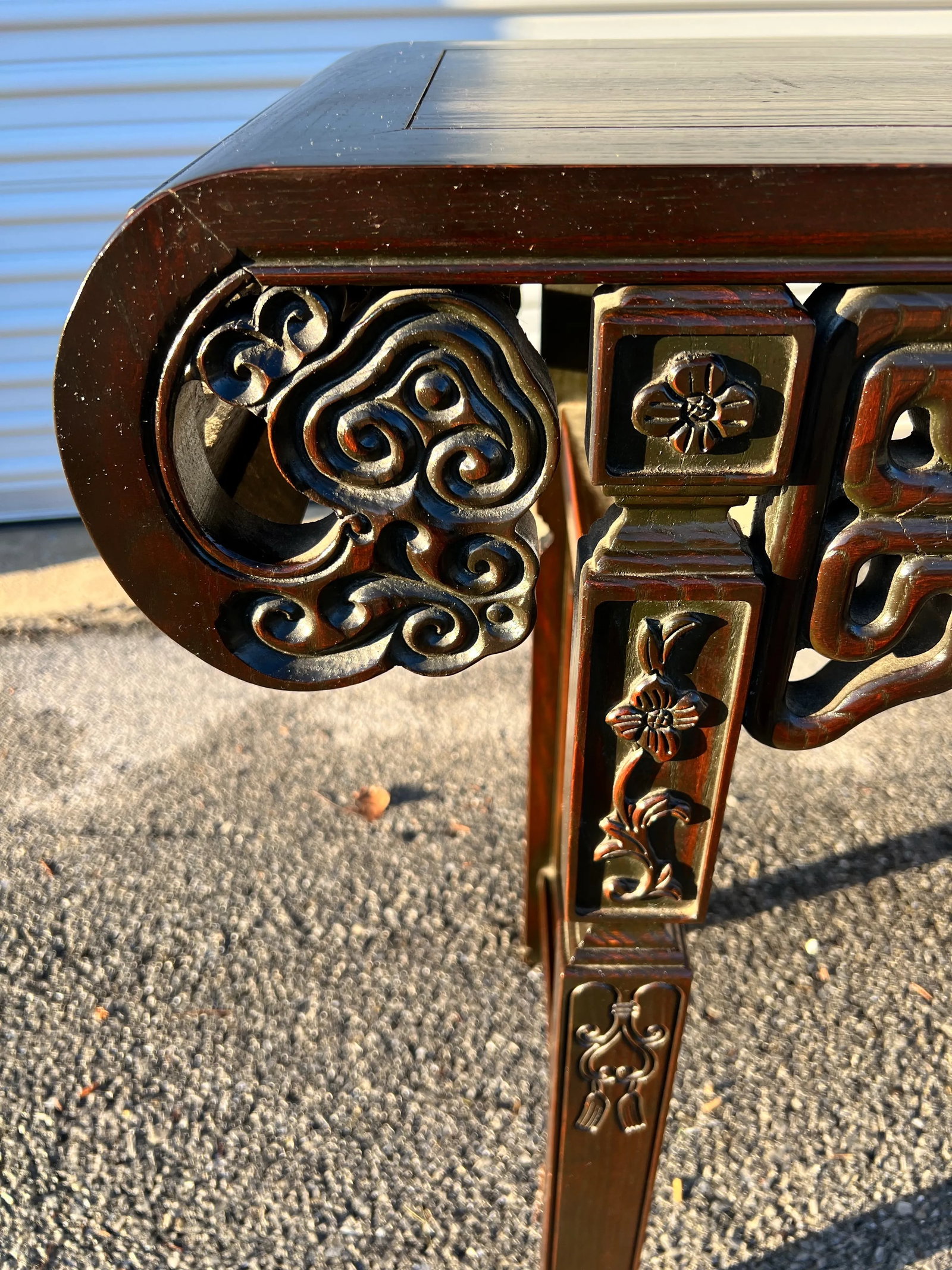 Vintage Ebony Finish Chinoiserie Style Console or Hall Table Circa 1970's - 2