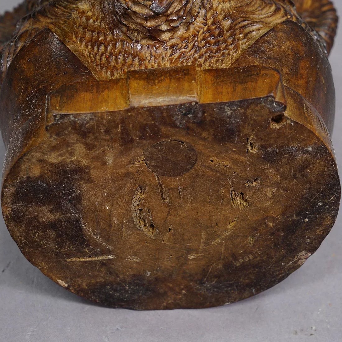 Arrow Leftarrow Right Pinterest Button a Wooden Carved Black Forest Tobacco Box Terrier Head Ca. 190 - 8