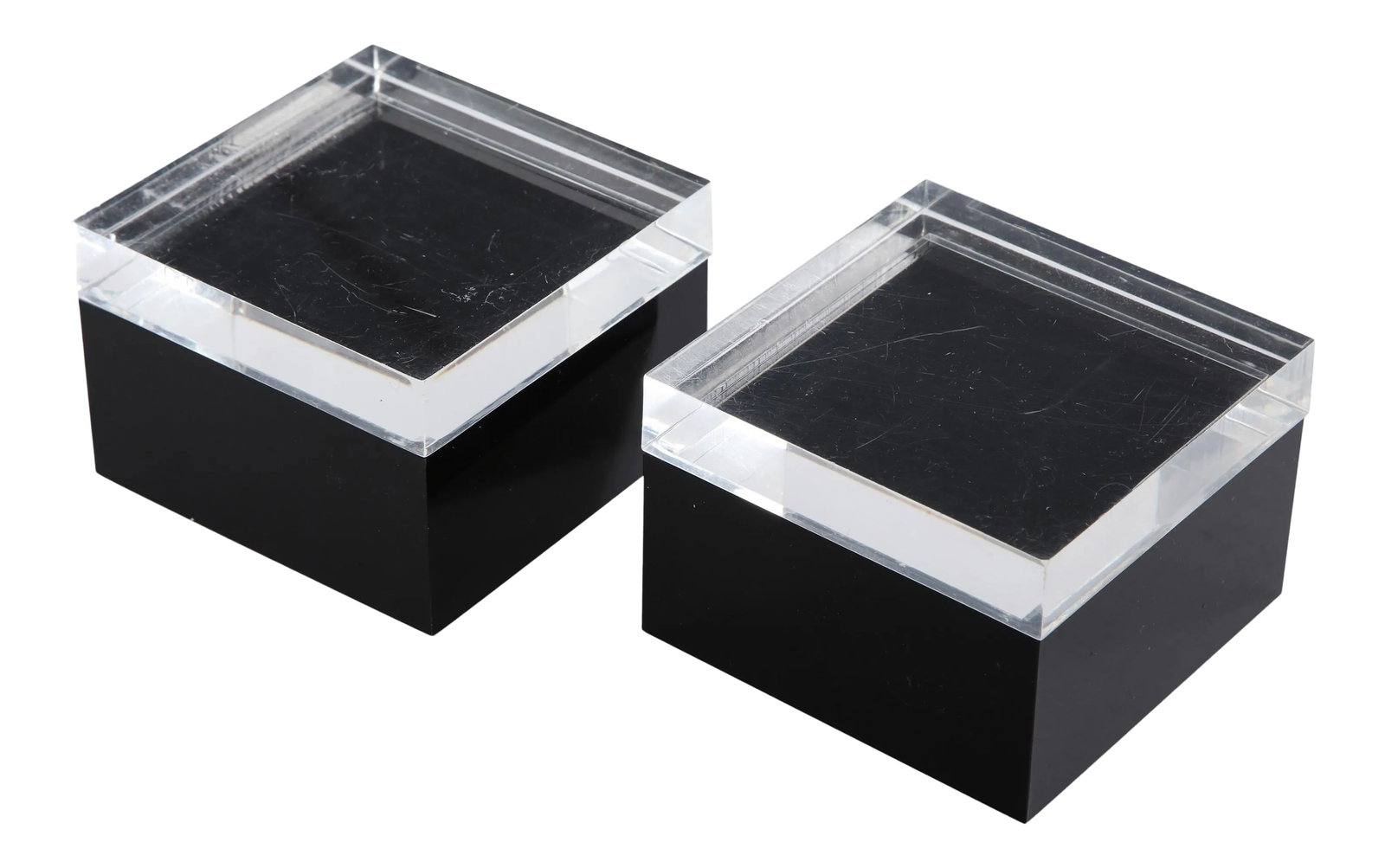 Pair of 1970s Albrizzi Black and Clear Lucite Boxes (1 of 10)