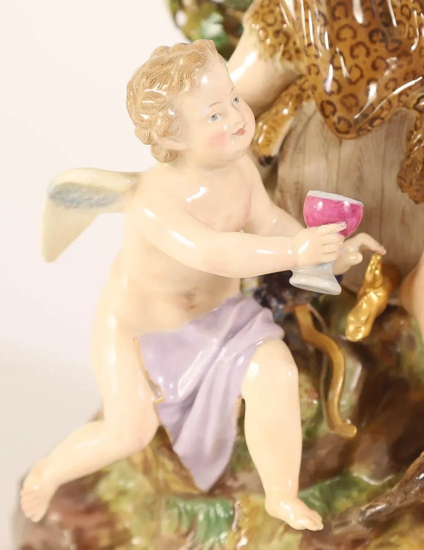 Meissen Porcelain Bacchus and Attendants Figural Group - 11