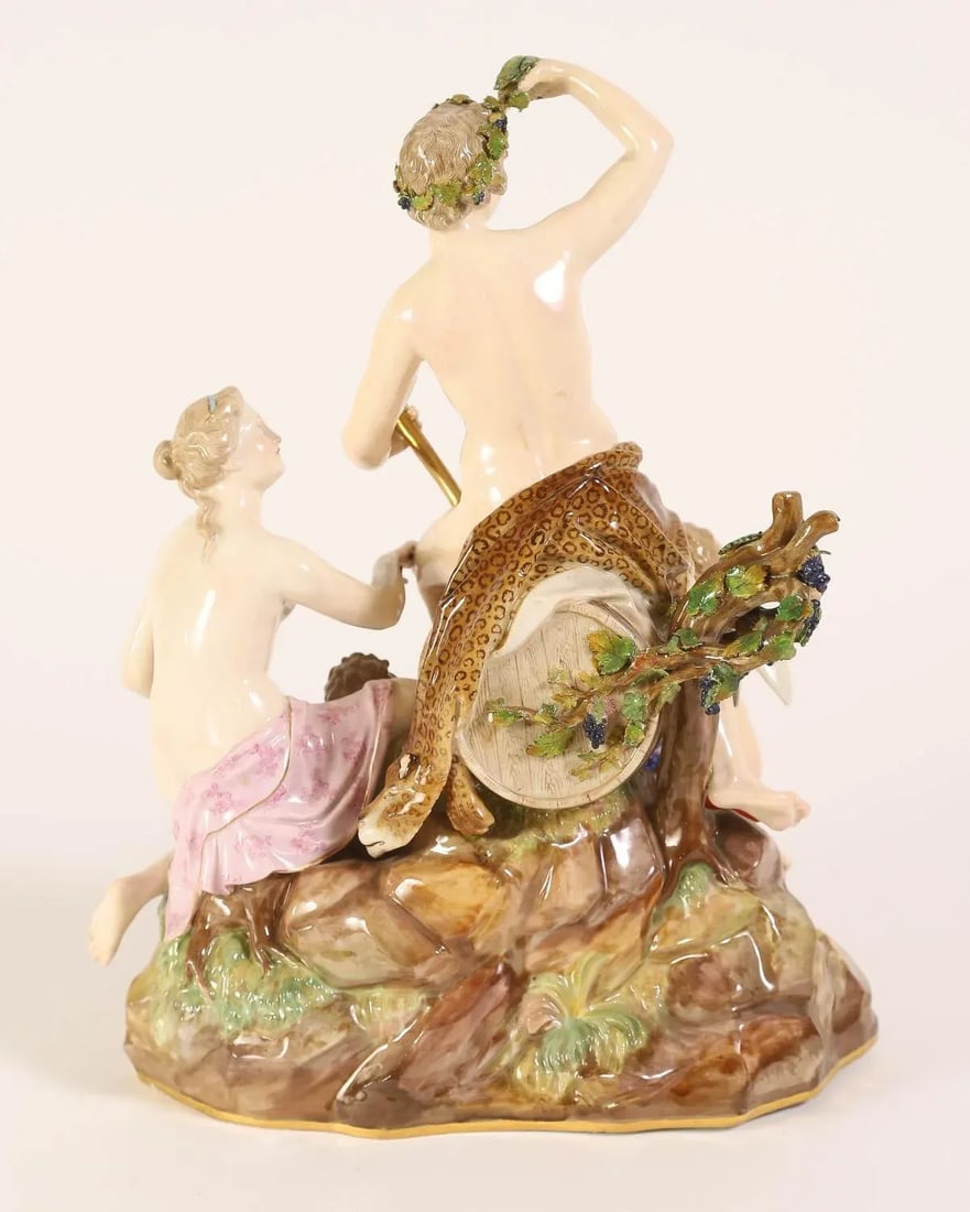 Meissen Porcelain Bacchus and Attendants Figural Group - 2