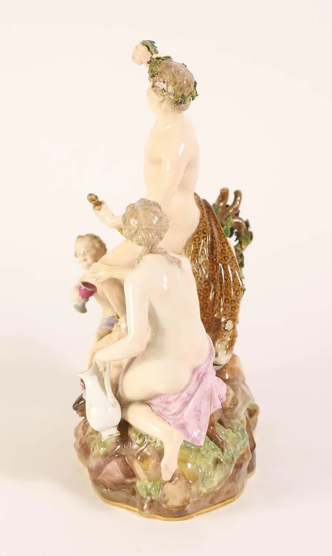 Meissen Porcelain Bacchus and Attendants Figural Group - 4