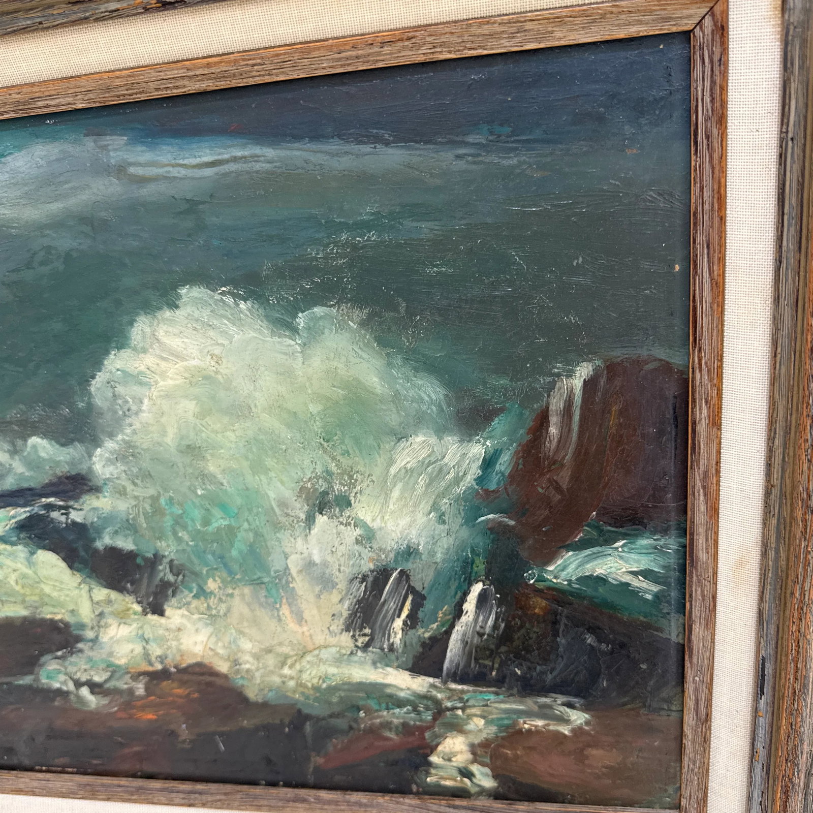 1970s Vintage Seascape Oil Painting on Canvas ~ Framed & Signed - 3