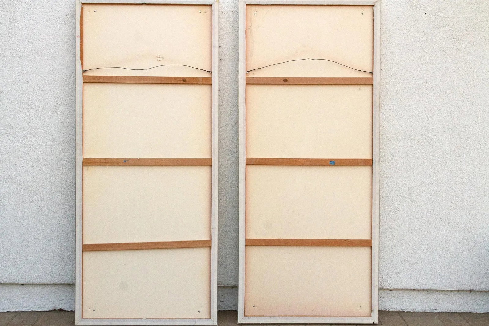 Set of 2, Tall Antique Japanese Nature Scroll Paintings - 12