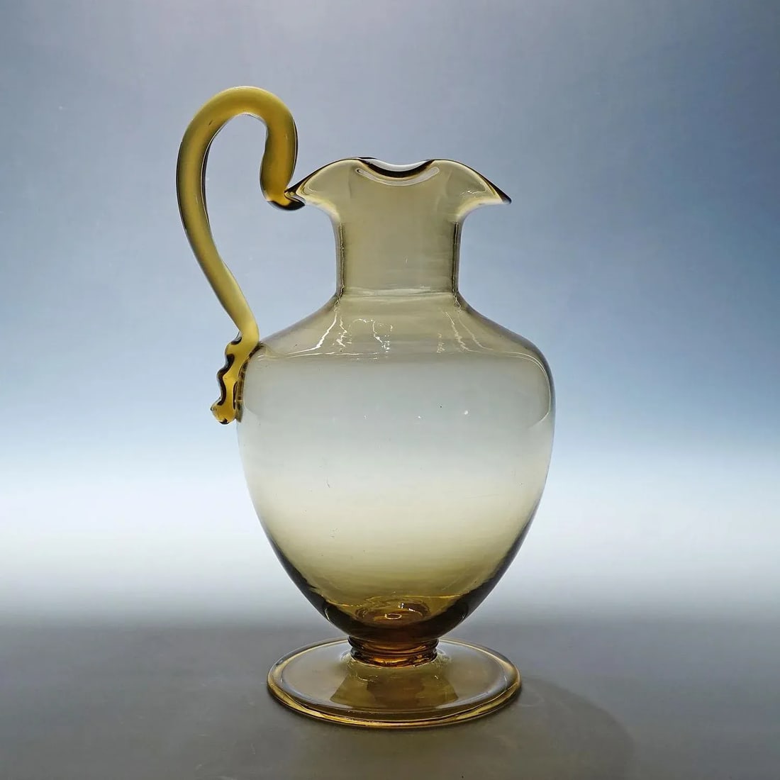 Vetro Soffiato Glass Jug Tiziano, Venini Murano Ca. 1930s - 3