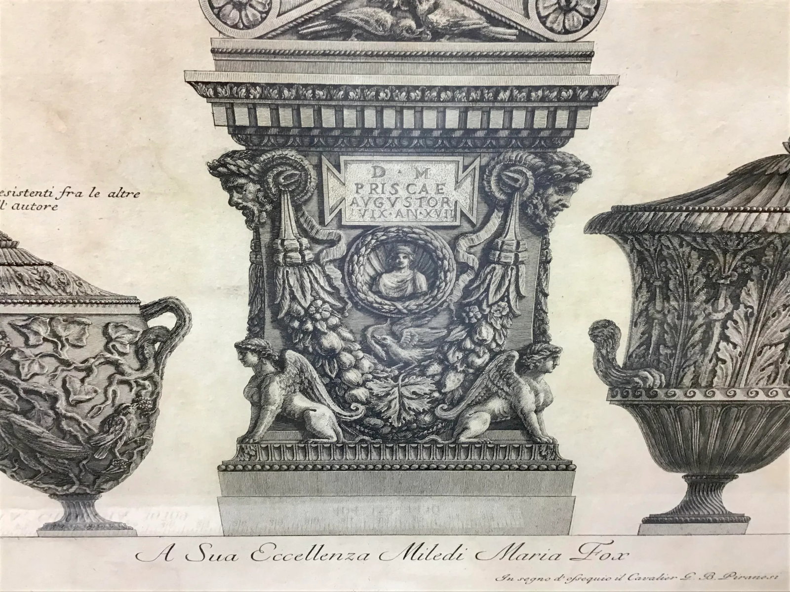 Three Marble Vases and a Sarcophagus. Etching by g.b. Piranesi, - 10