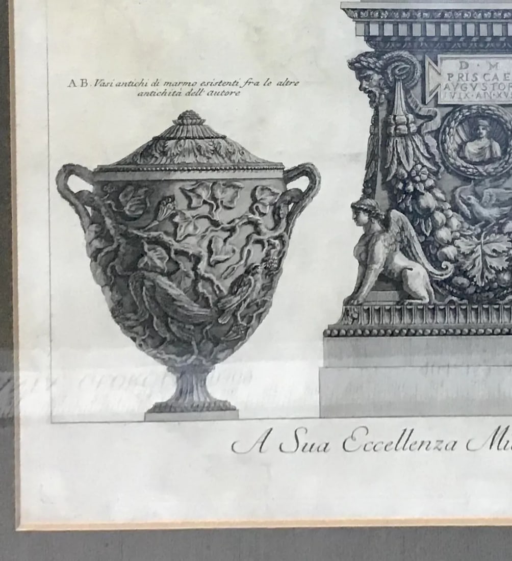 Three Marble Vases and a Sarcophagus. Etching by g.b. Piranesi, - 5