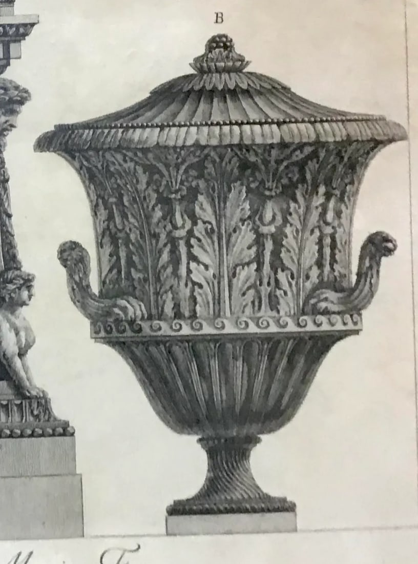 Three Marble Vases and a Sarcophagus. Etching by g.b. Piranesi, - 8