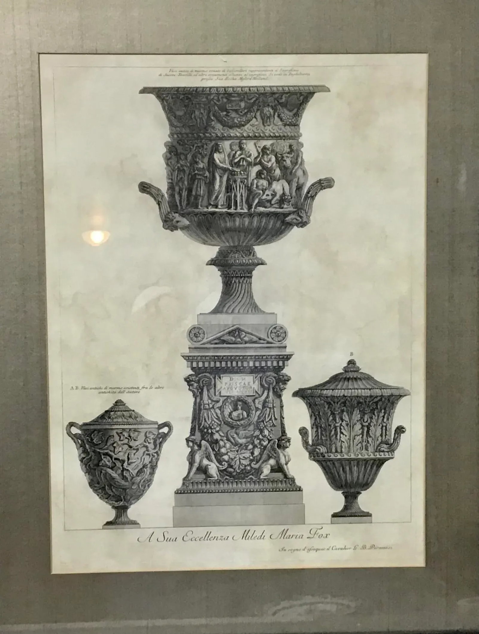 Three Marble Vases and a Sarcophagus. Etching by g.b. Piranesi, - 9