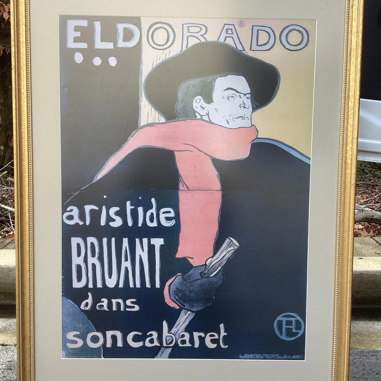 Large Framed Eldorado Artistide Bruant Dans Soncabaret Poster by Toulouse Laurtrec - 3