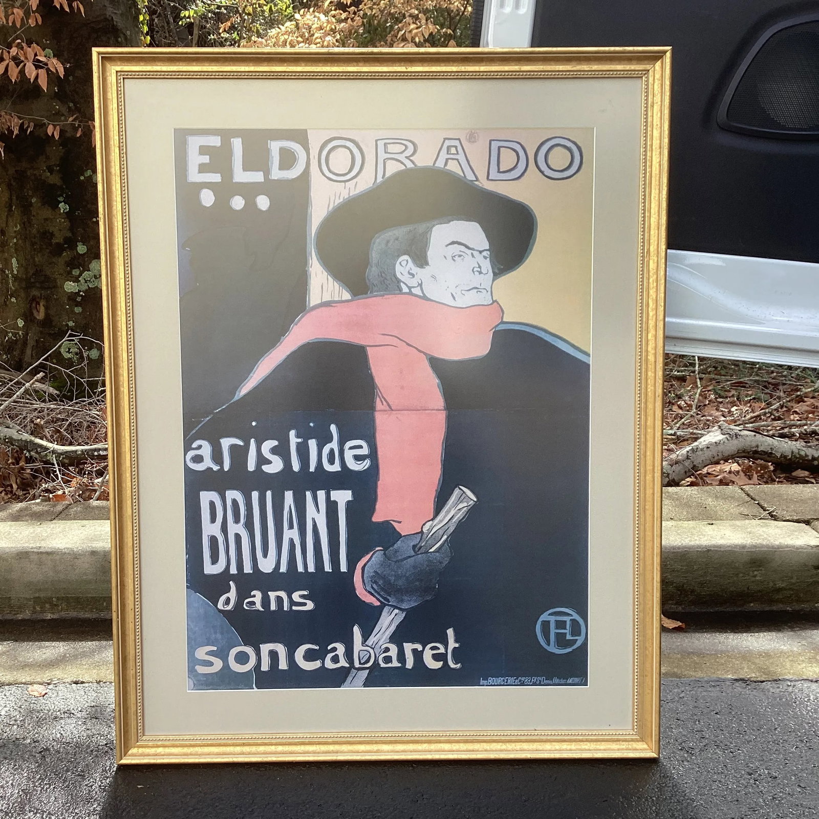 Large Framed Eldorado Artistide Bruant Dans Soncabaret Poster by Toulouse Laurtrec - 4