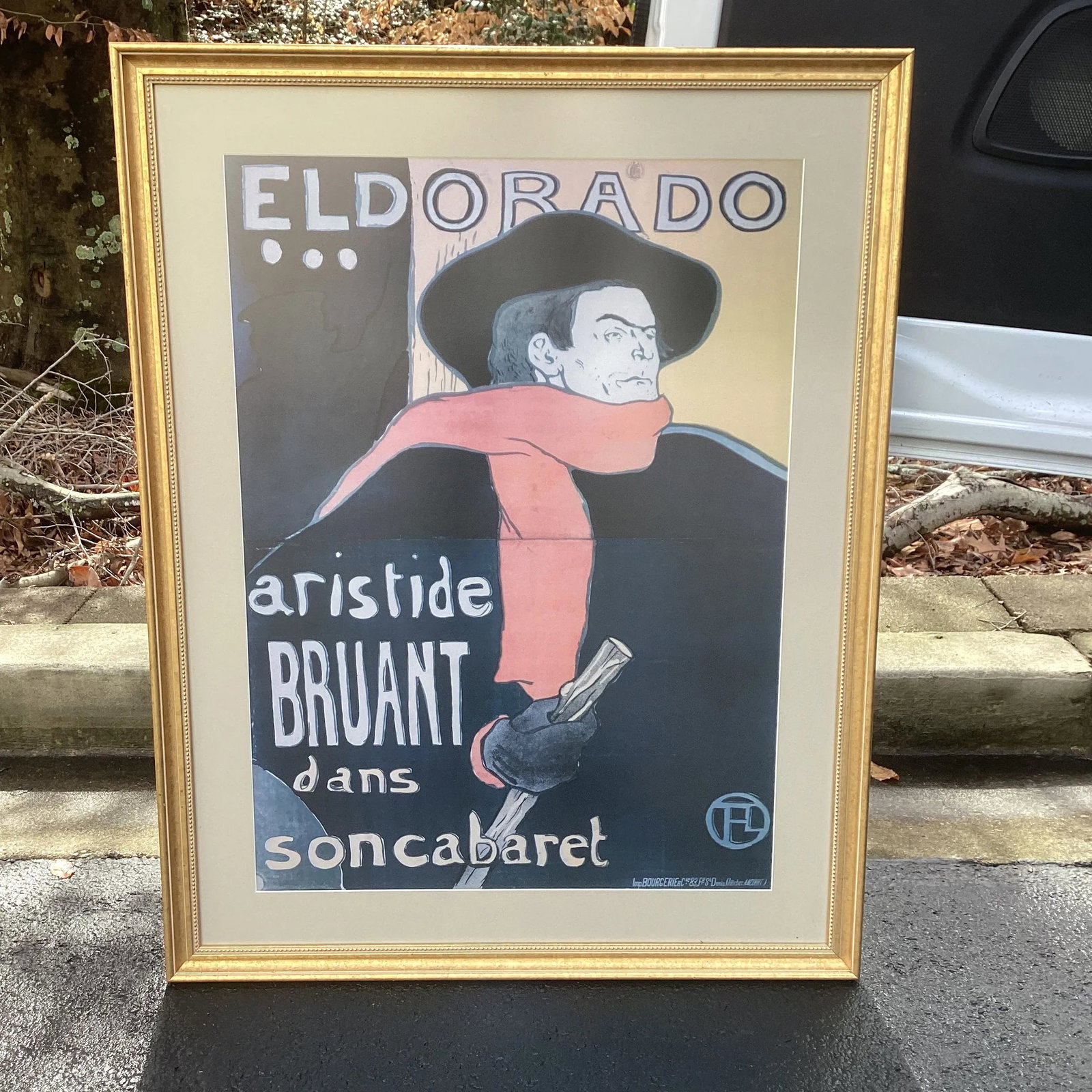 Large Framed Eldorado Artistide Bruant Dans Soncabaret Poster by Toulouse Laurtrec - 5