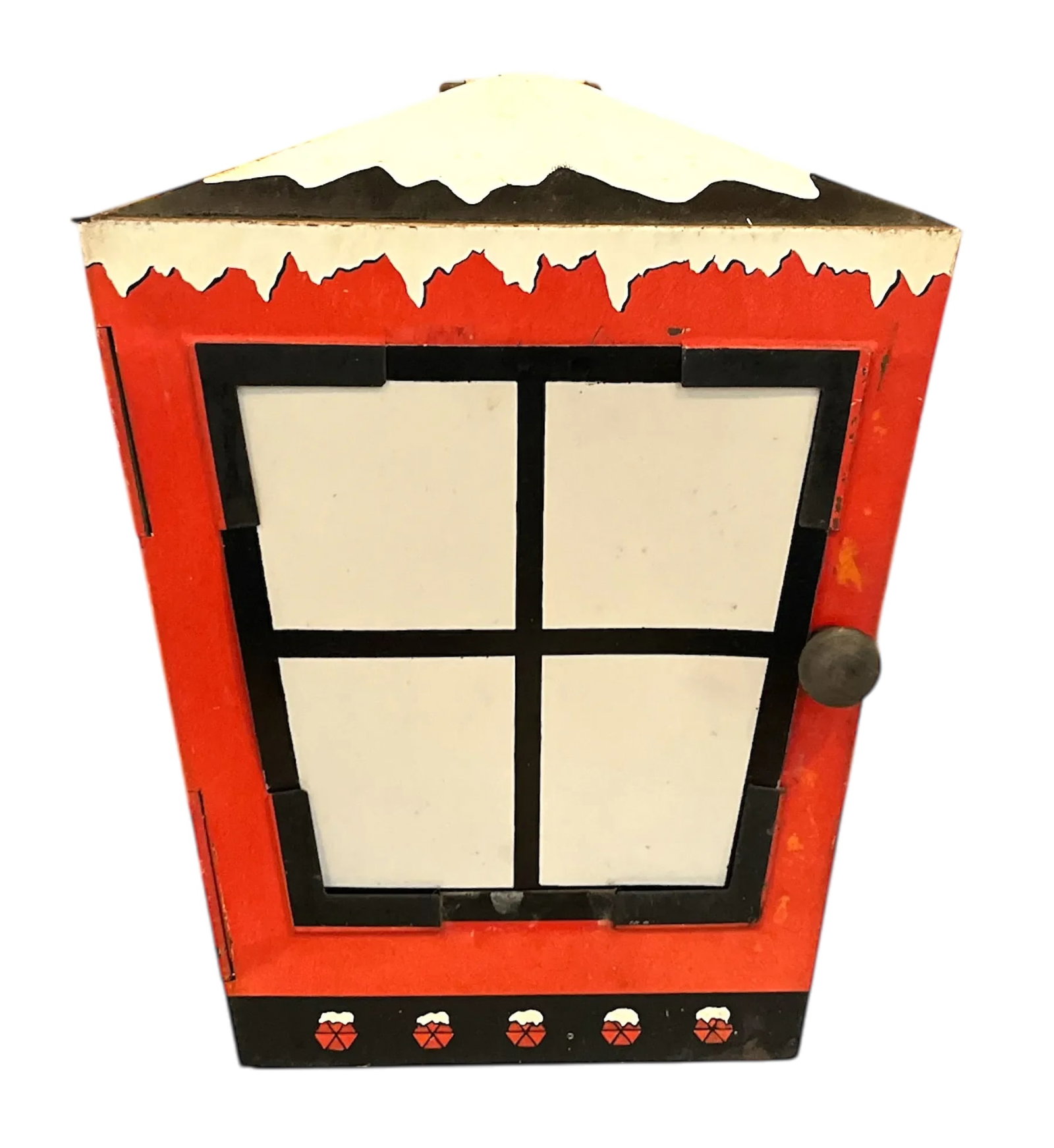 Vintage 1950s Christmas Lanterns With Four Designs, Santa Claus, Christmas Tree and Wreath Lamp - a - 4