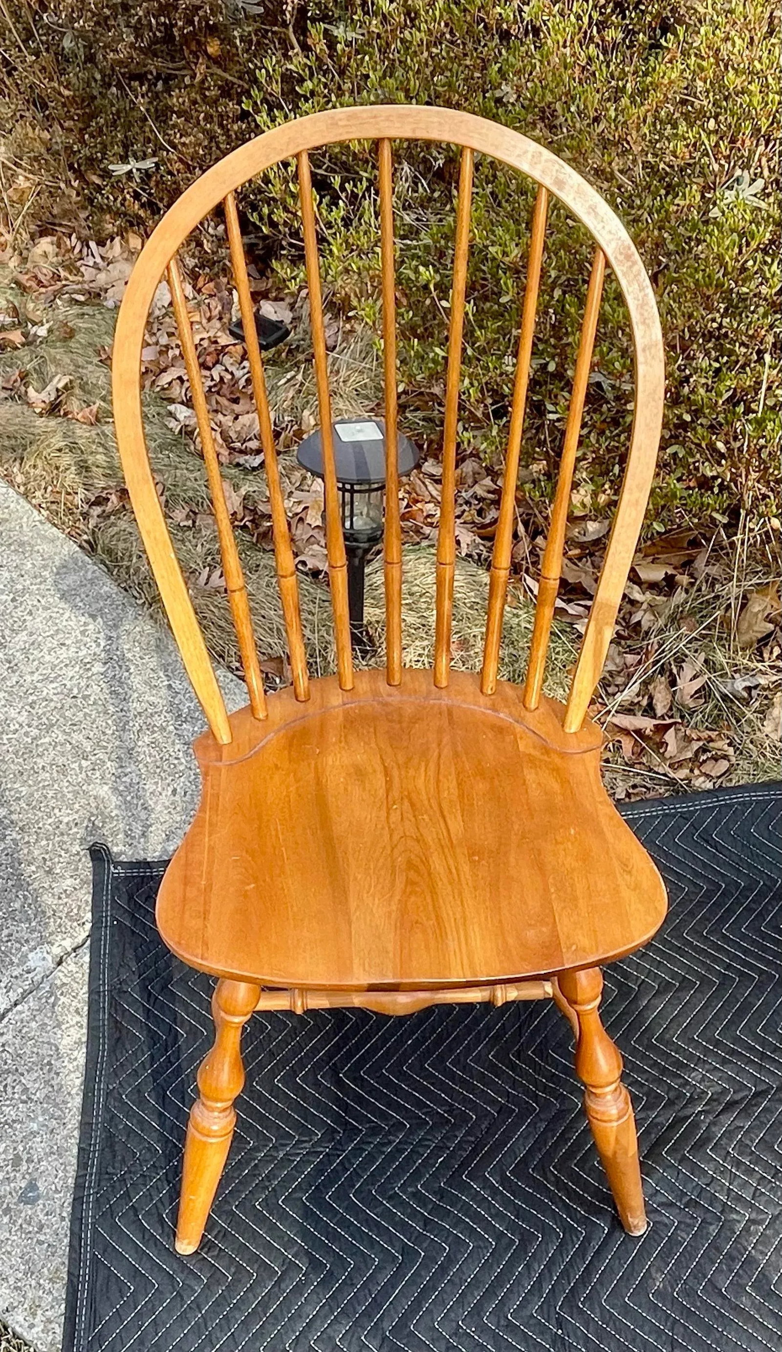 1990s Nichols & Stone Hoop Back Windsor Style Side Chairs- Set of 4 - 6